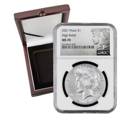 2021 Peace Silver Dollar High Relief First Day of Issue